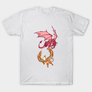 Animals of mythology - dragon vs gryphon T-Shirt